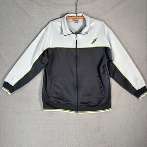 Nike Track Jacket Men's Size M White Charcoal Neon Accent Full Zip Athletic